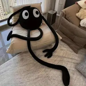 Viral Long Limbs Black Coal Ball Plush Pillow Funny Meme Stuffed Toy Aesthetic Room Decor Gift