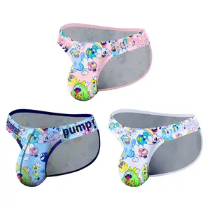 1pcs /3pcsmen's triangle underwear Sexy High-Slit Men's Briefs Cartoon Graffiti Low Waist Hip-Lifting No Side Wings Sports Underwear for Men