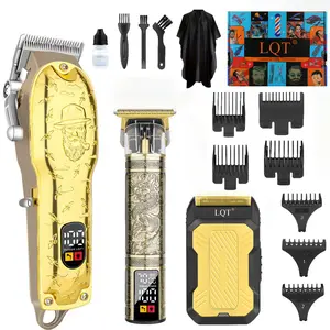 Men's 3-in-1 Professional Barber Grade Hair Clipper Kit - Cordless Trimmer Set with 0-Gap T-Blade, Foil Shaver, USB Rechargeable Grooming Tool