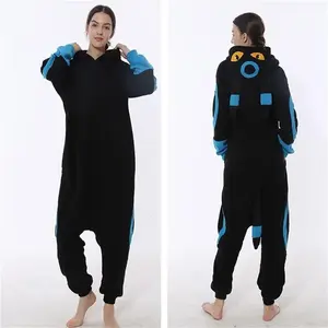 Kigurumi Adult Anime Cosplay Costume Black Umbreon Onesie Unisex Cartoon Raccoon Pajamas Party For Female Male
