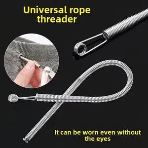 3-Piece Pants Drawstring Tool Set, Multi-Use Sewing Aid for Ropes, Elastic, Belts, Flexible Design for Home Sewing, Spring Auxiliary Tool