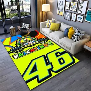 Valentino Rossi VR46 Racing Themed Flannel Area Rug - Oversized Soft Plush Mat for Man Cave & Teen Bedroom, Non-Slip Thick MotoGP Pattern Home Decor for Racing Fans #VR46Rug #RacingCarpet #MotoGPDecor #FlannelMat #NonSlipRug