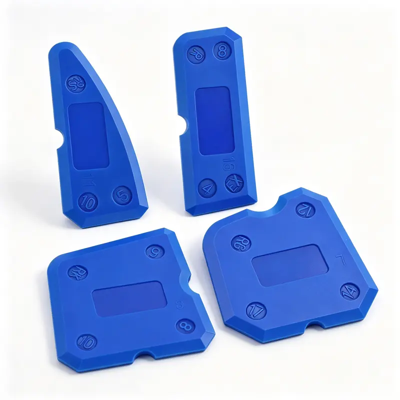 4 Pcs Blue Caulk Removal & Finishing Tools,Multi-Shaped Caulk Finishing Tool Kit, Plastic Sealant Smoother Scraper for Tile Joint & Gap Repair，Sealant Scraper for Home Renovation Grout Work