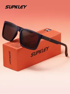 SUPKLEY Classic And Fashionable Polarizing Glasses TAC Lenses Are Simple Handsome Lightweight, Comfortable Integrated With PC Frame For Outdoor Driving, Fishing, Golf Unisex Sunglasses