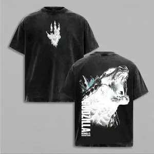 Godzilla Vintage Washed Graphic T-Shirt - Oversized Mens Streetwear Cotton Apparel Gift for King of the Monsters Fans