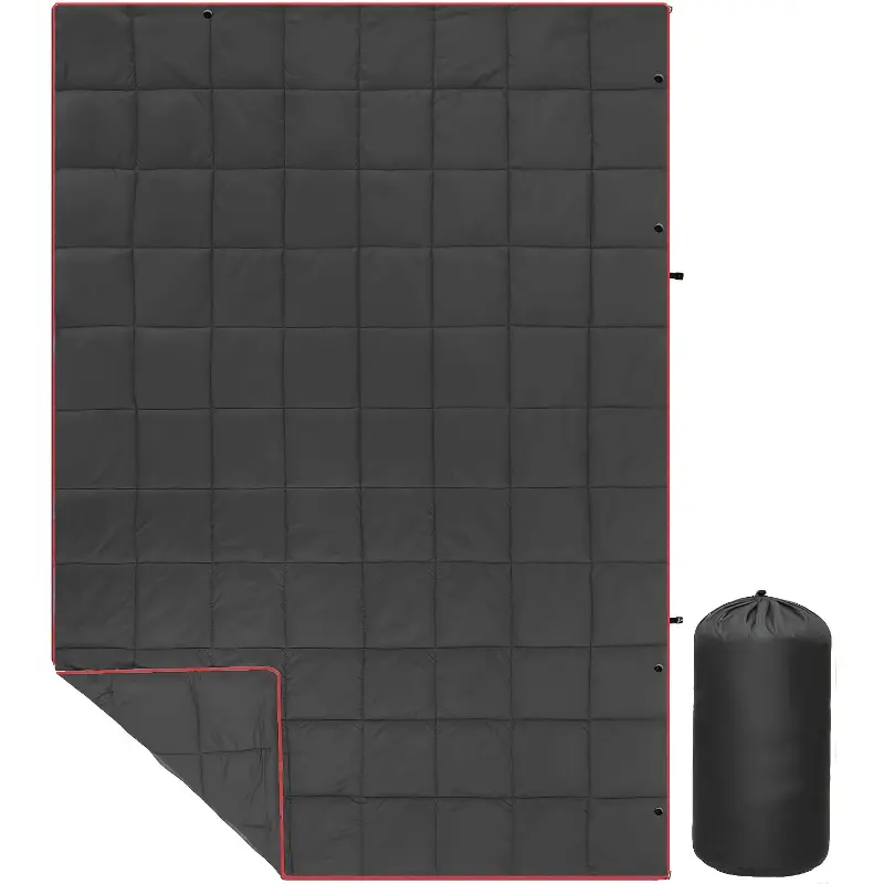 Foldable Lightweight Down-Alternative Warm Blanket for Camping, Airplane Use, 70G, Plain Weave, Polyester Fill, Hiking