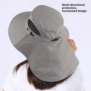 Men's UV Protection Sun Hat, Summer Outdoor Sunshade Hat with Wide Brim, Face and Neck Protection, Fishing Hat