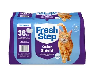 Fresh Step Multi-Cat Scented Clumping Cat Litter, Febreze Freshness, 38 lb Total, Easy Pour Pouches (4 Pack)