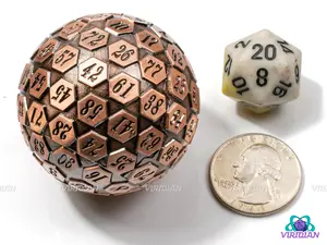 Copper D100 | Light Brown/Copper 45mm Giant Probability Percent D% | Metal Die (1)