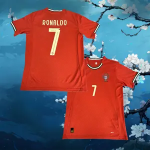 2025 Portugal Home Red 7# Cristiano Ronaldo Short Sleeve Soccer Jersey Fans Version Breathable
