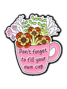 Cartoon Flower Brooch Pin, Cute Simple Badge, Unisex Accessory for Backpacks & Clothing, All Season Fashion Jewelry, Durable Metal Pins