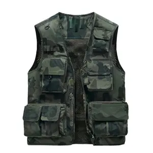 Men's Outdoor Camouflage Multi-Pocket Detachable Strap Fisherman Vest