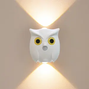 Owl-Shaped Motion Sensor Light | USB-Rechargeable, Magnetic Self-Adhesive, Remote-Controlled LED Table Lamp for Bedroom, Guest Area, and Staircase Lighting | Art Deco Style, Solid Color, Plastic Material, Push Button Control