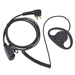 D Shape Two Way Radio Earpiece with PTT Clip, Walkie Talkie Headset with Swivel Boom Microphone and Headphone Jack for Motorola 2 Way Radio CLS1110 RDM2070d CP200 CP200d CLS1410 CLS1413 CLS1450 Radio