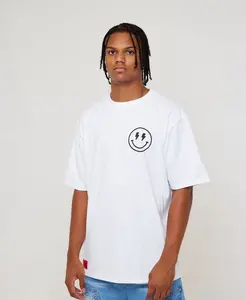 Lightning Smiley SS Tee - White