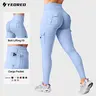 YEOREO CoreFlex High-Waisted Pocket-Ready Cargo Leggings - Seamless, Scrunch Butt Lifting, Tummy Control, Shaping Yoga Pants for Women - Gym Workout Apparel, Summer Essentials,outdoorfun