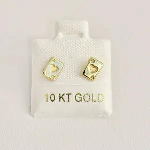 10k Gold Earrings - Playing Cards