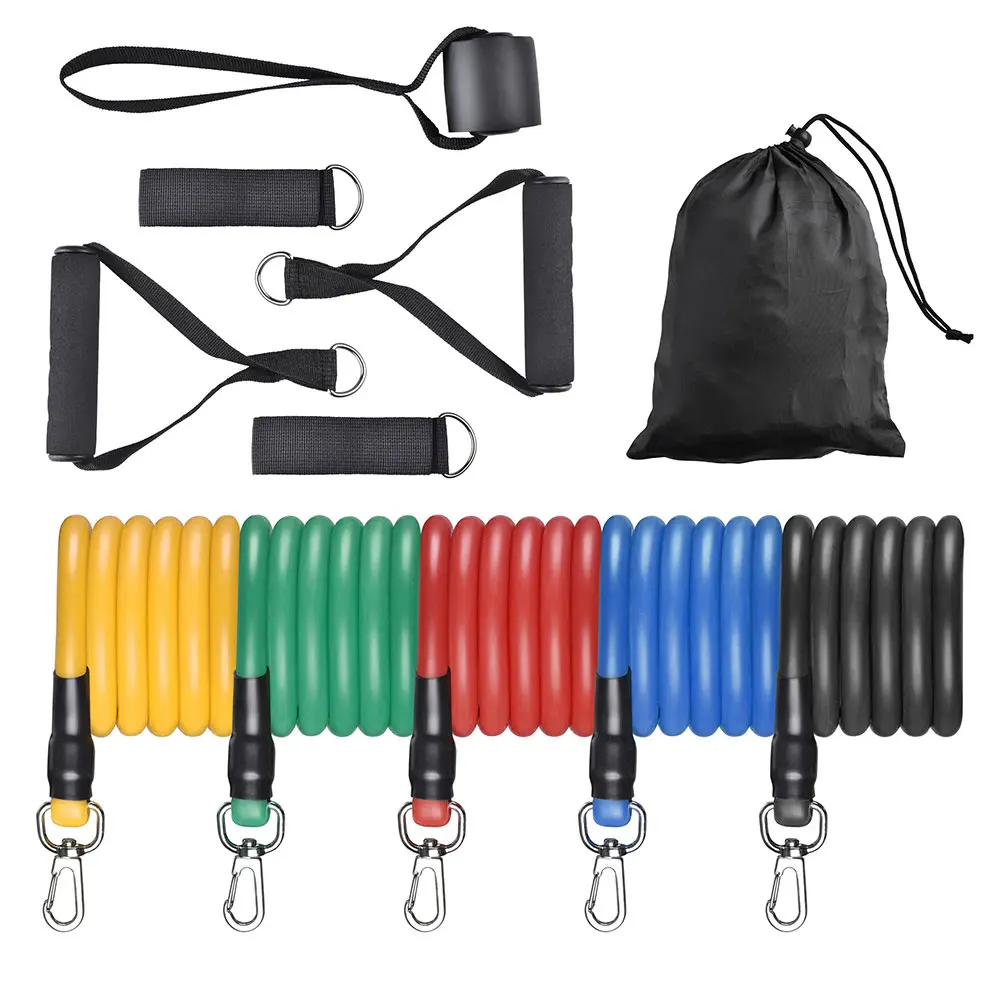 Yescom Resistance Tubes Set, 5 Exercise Tubes with Handles 10-100lbs