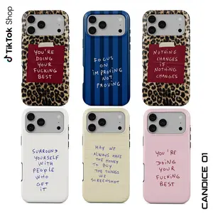 This Leopard Print Slogan Phone Case, Glossy 2-in-1 design Phone Cover, It Make A Great Holiday Gift For Friends Or Family 17 Air Pro Max