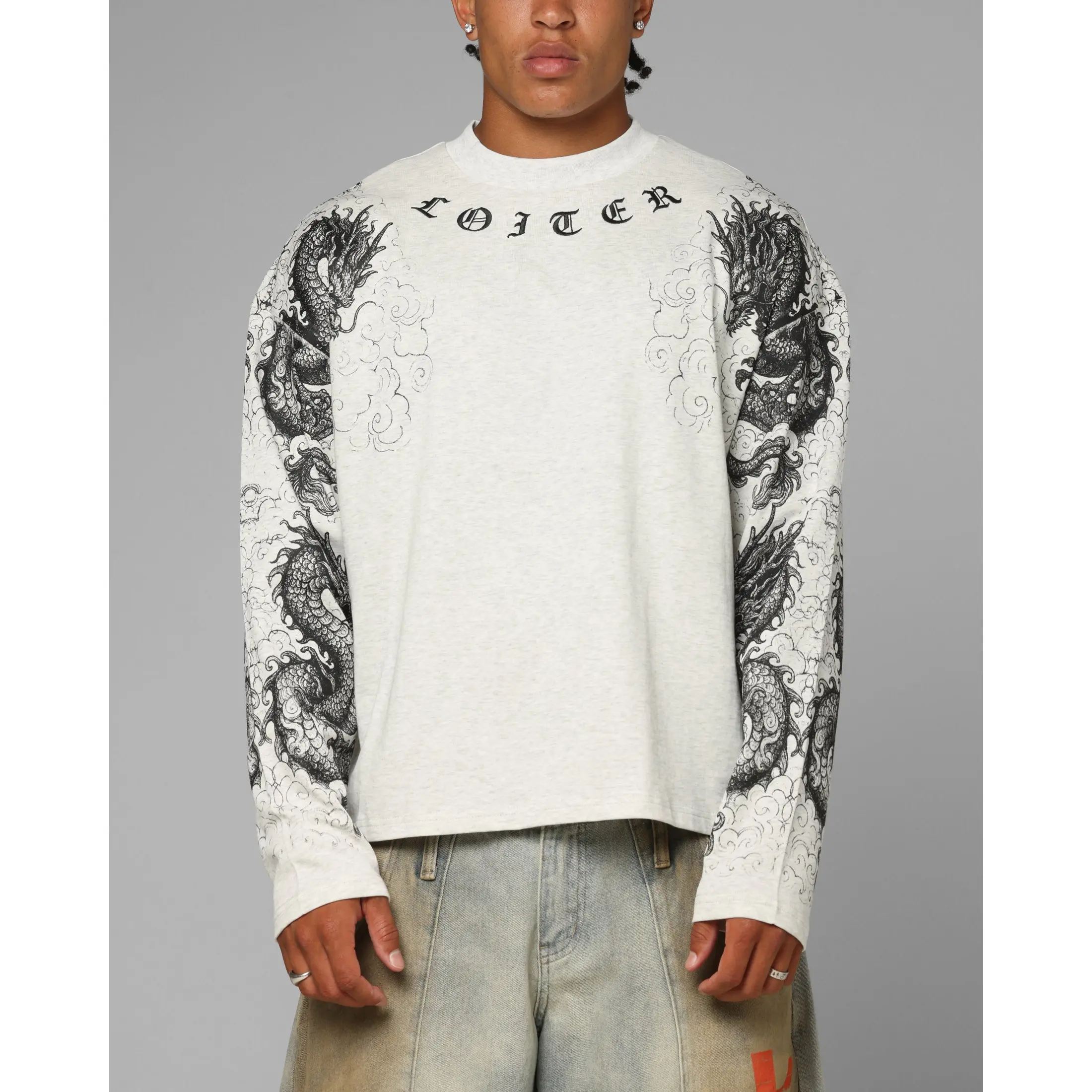 Loiter Dragon Tattoo Long Sleeve T-Shirt White