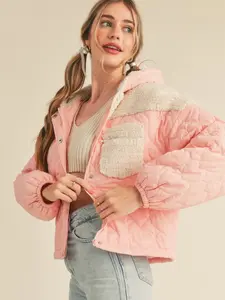 THE SOPHIA COAT - Pink Sherpa, Heart Coat