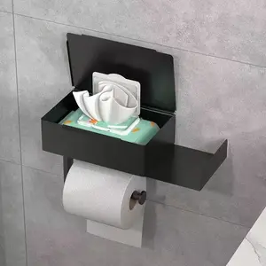 Stainless Steel Toilet Paper Holder, Wall Mounted Bathroom Storage Box, Durable and Rust-Resistant, Easy Installation, Perfect for Home Use