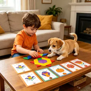 Tangram geometric ever-changing building blocks Teen geometric shape puzzles Kindergarten and elementary early education toys