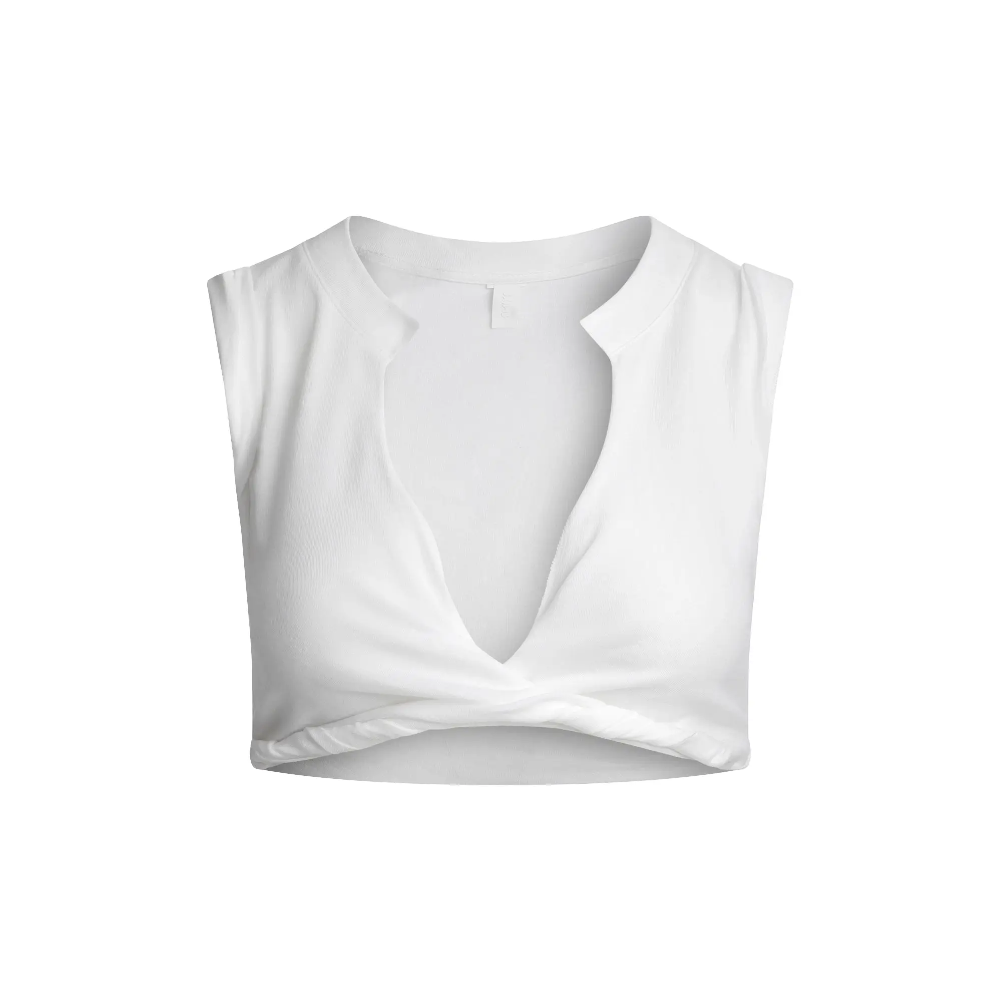 SKIMS SWIM COVER-UPS COTTON PLUNGE TWIST TOP