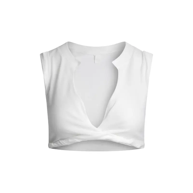 SKIMS SWIM COVER-UPS COTTON PLUNGE TWIST TOP