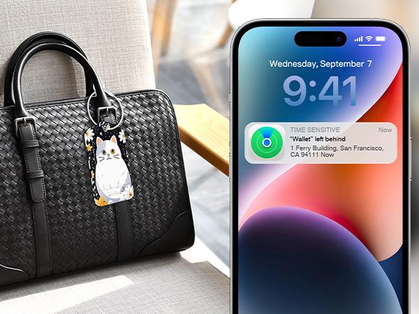 Smart Luggage Tag with Find My(IOS Only), Premium Leather Luggage Tags for Suitcase, Travel Bags, Backpacks, Anti-Lost Suitcase Tag Tracker for Travel with Privacy Name Card, Rechargeable Smart Luggage Tag with Find My(IOS Only), Premium Leather Luggage Tags for Suitcase, Travel Bags, Backpacks, Anti-Lost Suitcase Tag Tracker for Travel with Privacy Name Card, Rechargeable