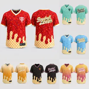 Baseball Lifestyle Ice Cream Drip Jersey Shirt Oversized Mesh Sports Tee Unisex Streetwear Baseball Fashion Top, Ice Cream Themed, Baseball Lifestyle Inspired, Gym Wear, Available in Youth & Adult Sizes