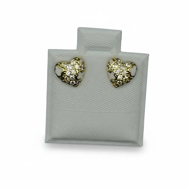 Heart stud earrings with clovers Heart stud earrings with clovers