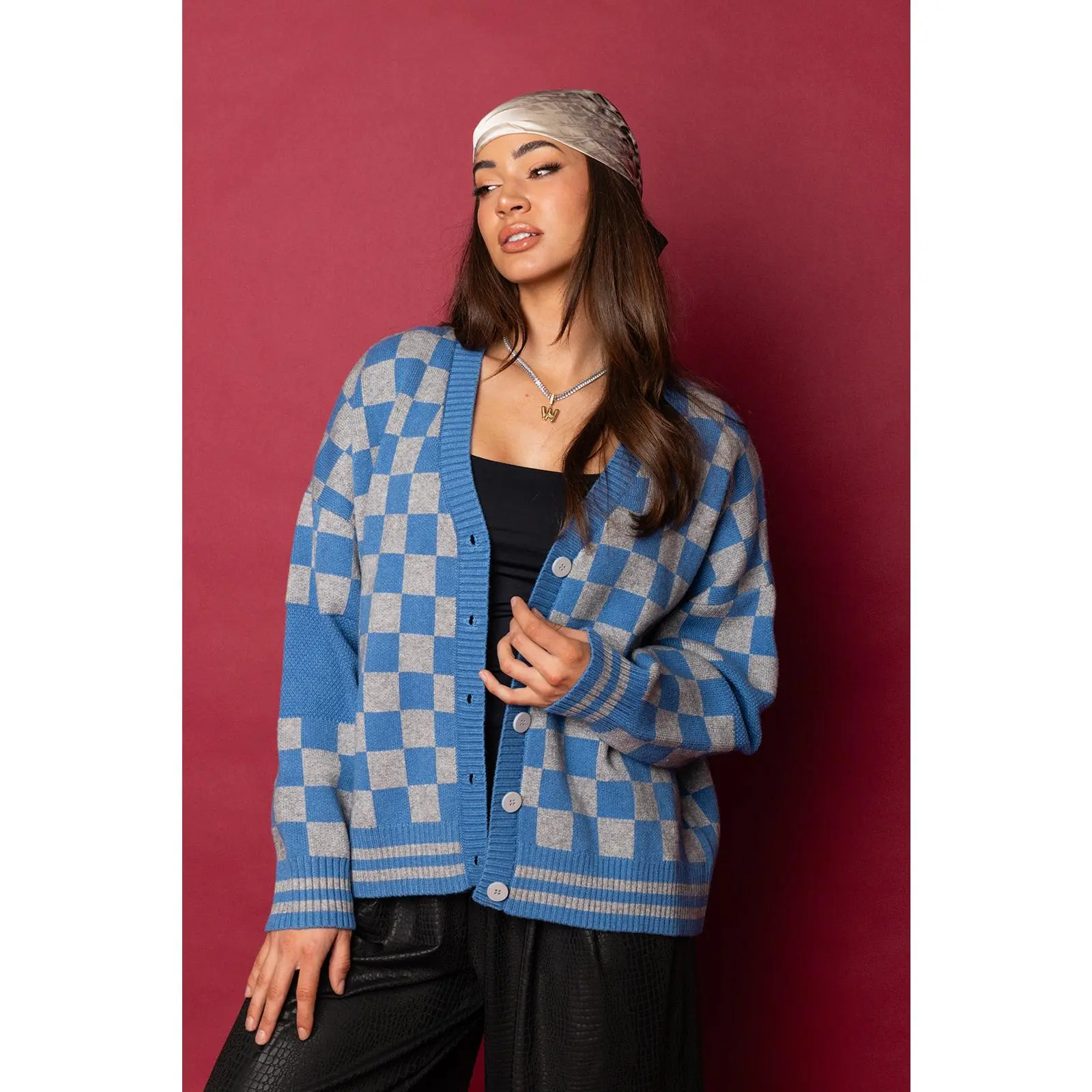 【GRANCY】DestructionDesign BigCardigan M Oversized blue cardigan - TikTok Shop