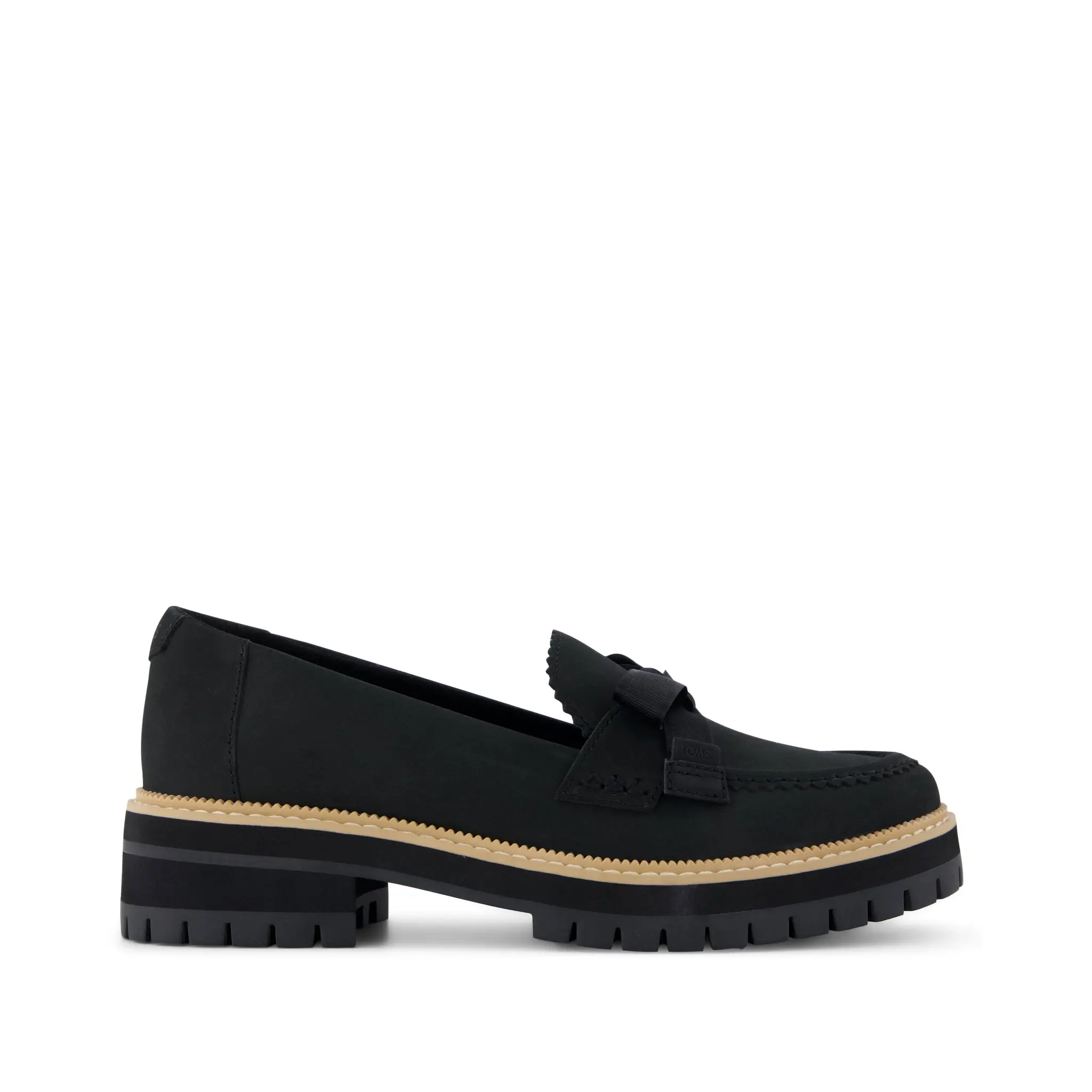 Womens Cara Bow Loafer Black Leather
