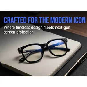 Non-Prescription Fashion Metal Square Frame Glasses - Flat Light Lens, Anti-Blue Light, Protective, Casual Style, Solid Color, All-Season Outdoor Versatile Eyewear