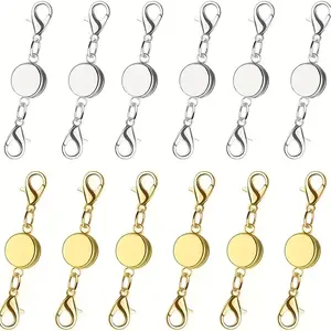 Locking Magnetic Jewelry Clasp Round Necklace Clasp Closures Bracelet Extender for Jewelry Making