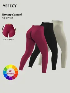High Waist Yoga Leggings Set for Women, Shaping Hip Lines, Pure Color All Seasons, Comfortable Outdoor Fitness & Daily Wear