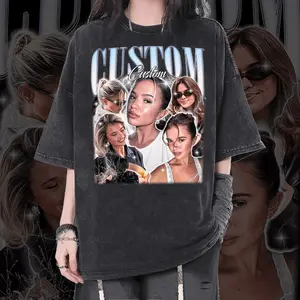 Custom Bootleg Rap Acid Washed Shirt, Custom Face Shirt With Name, Graphic Tee, Birthday, 90s Graphic Tee Style, Personalize Your Name, Gift For Him, For Her Cotton Top, Streetwear, Womenswear