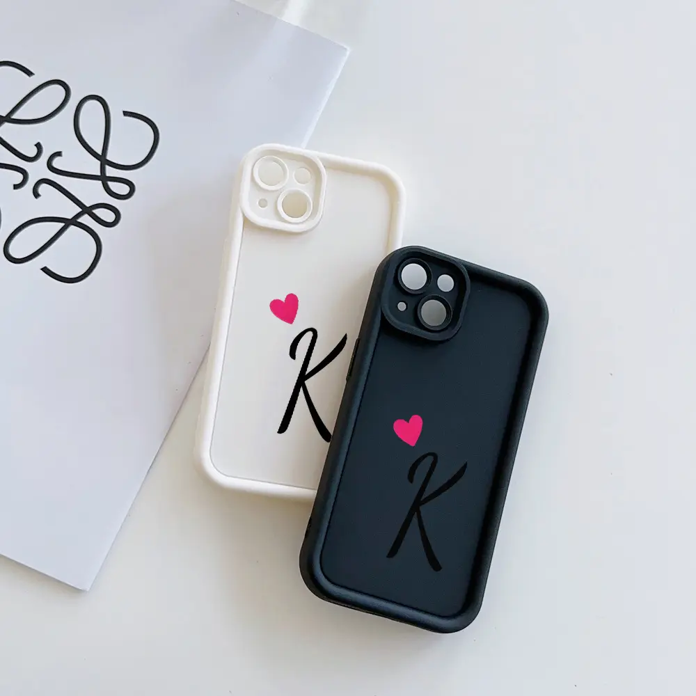 A Simple Heart Letter K Pattern Matte Phone Case, Suitable for iPhone 17 Air/16 Plus/ A Simple Heart Letter K Pattern Matte Phone Case, Suitable for iPhone 17 Air/16 Plus/