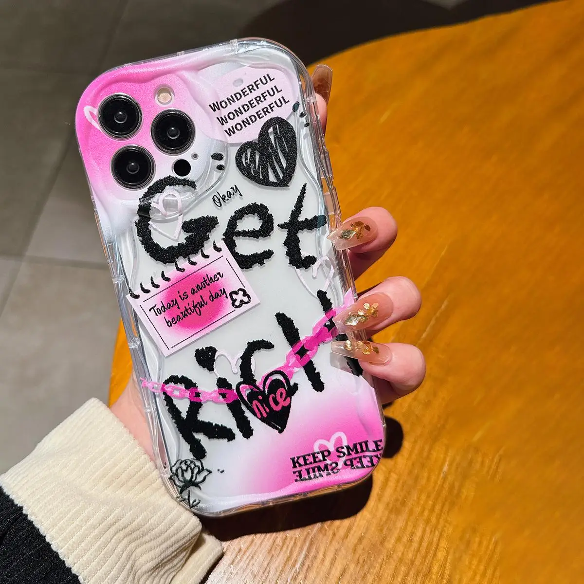 Letter Pattern Design Phone Case, Decorative Phone Protective Cover, Full Body Shockproof Phone Accessories Compatible with iPhone 11 12 13 14 15 Seri