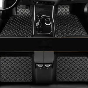 Four-piece Car Floor Mat Luxury PU Leather Universal for Front and Rear Rows Wear-resistant Protective Vehicles Suitable for Most Models