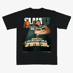Coen Carr & Jeremy Fears Jr. T-Shirt – Michigan State Basketball Graphic Tee Featuring SLAMU Design, Ideal for College Basketball Fans. Cotton