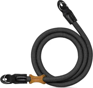 K&F Concept Camera Neck Strap,100cm Nylon Rope Camera Shoulder Strap with O-ring for DSLR Camera- Black