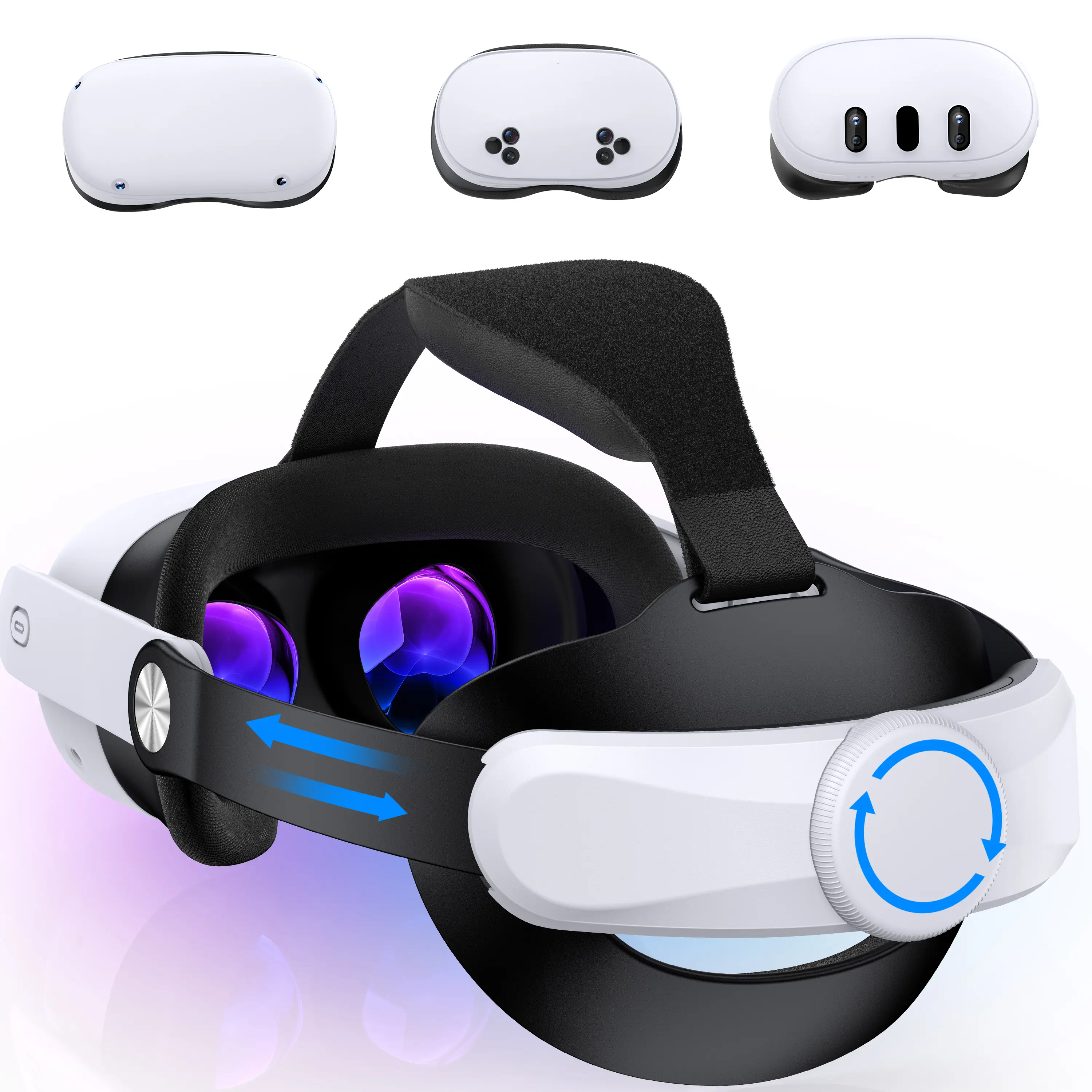 Comfort Head Strap Compatible with Meta Quest 3S/Quest 3/Quest 2, Adjustable VR Headset Strap with Upgraded Cotton BackPad, Elite Strap Replacement Enhanced Support&Comfort&Reduce Pressure
