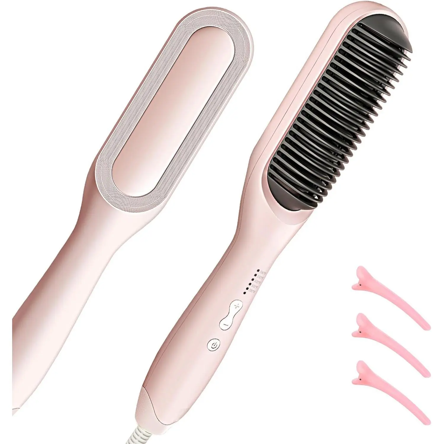 Hair Straightener Brush-Ionic Hair Brush for Women with 5 Temp Settings,Fast Heating & Dual Voltage Straightening Comb,Anti-Scald & Auto-Shut Off Trending Products, Makeup Products,  Hair Straightener Comb