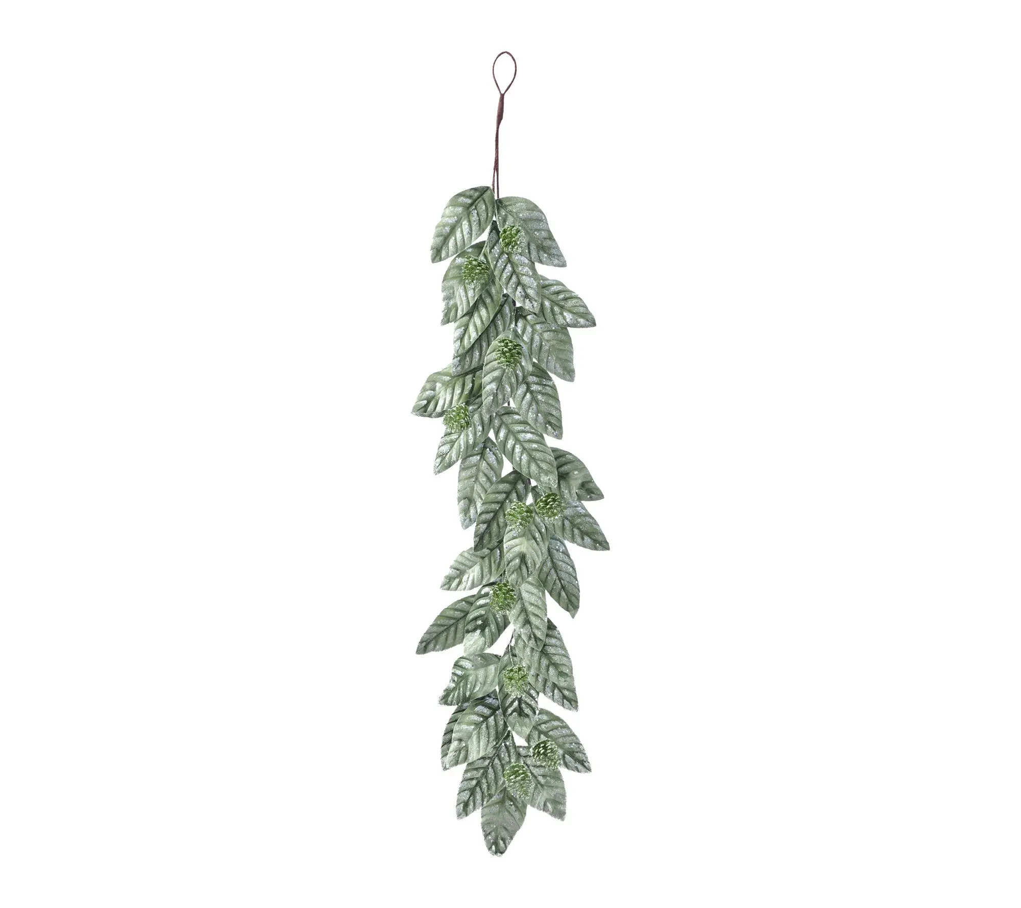 48" Velvet With Glitter Cone Leaf Garland by Valerie