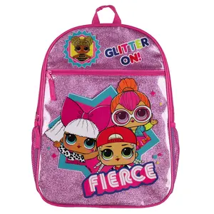 LOL Surprise Backpack 16" Glitter On! Queen B Diva Neon Q.T. and M.C. Swag Book Bag