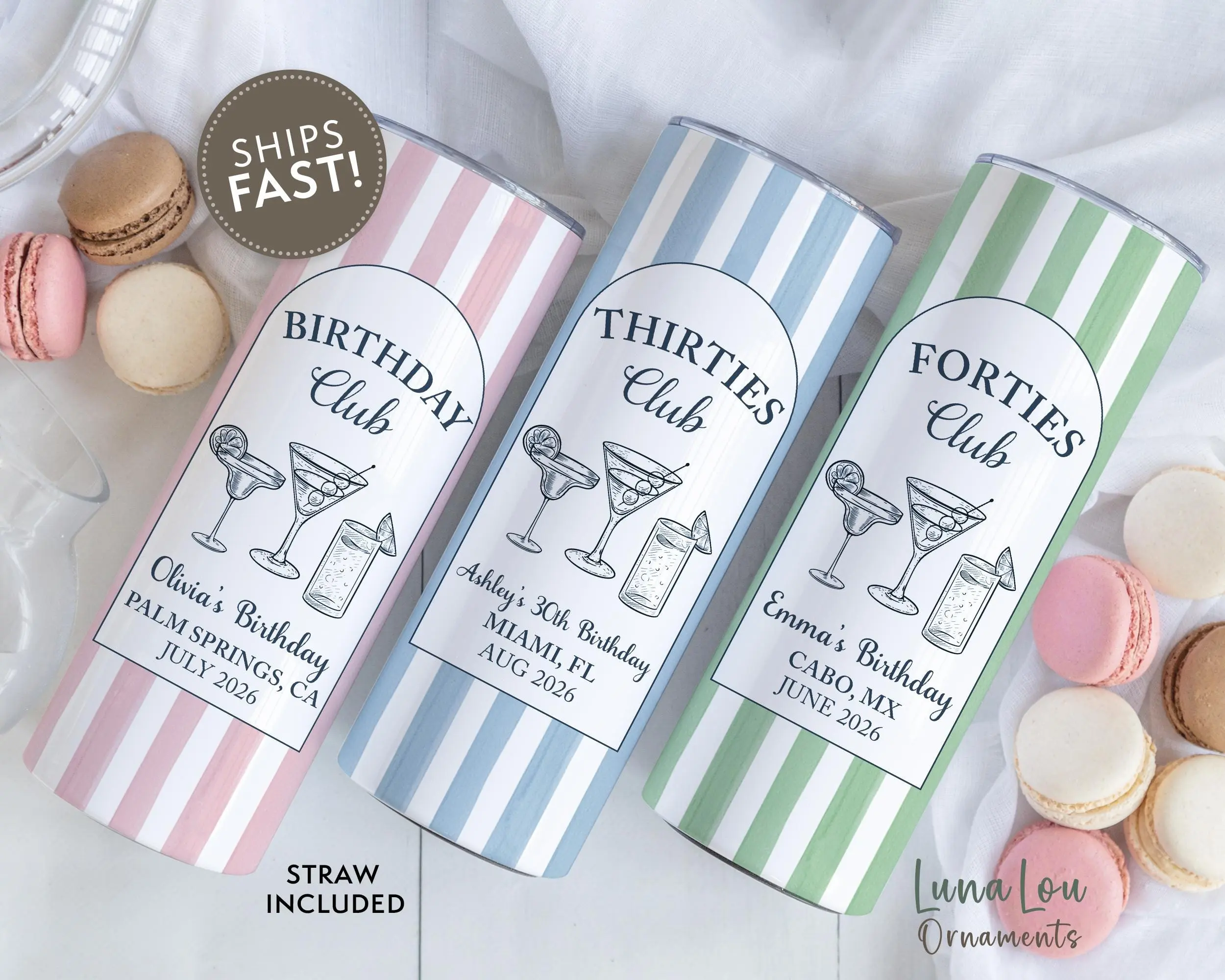 Personalized Birthday Tumbler, Custom Birthday Club Gift, Girls Trip Birthday Favors, Personalized Birthday Trip Souvenir