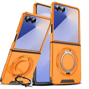 Durable Magnetic Stand Phone Case for Samsung Galaxy Z Flip7 & Z Flip6, Stylish Foldable Screen Cover, Protector, Protective Armor Design, Shockproof, Protection