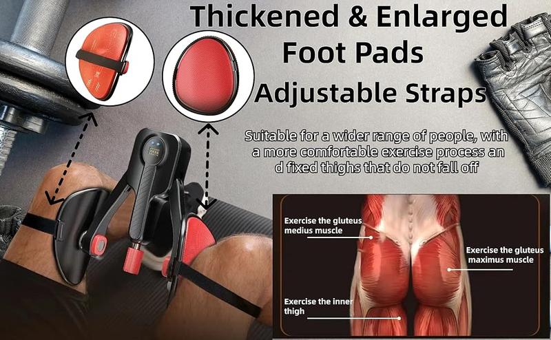 Upgraded Kegel Exercise Thigh Trainer Adjustable Resistance 20-110 lbs with Digital Timer & Bonus Resistance Band for Men Women Home Fitness